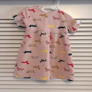 Pink dachshund print dress from Zara, size 9-12 months